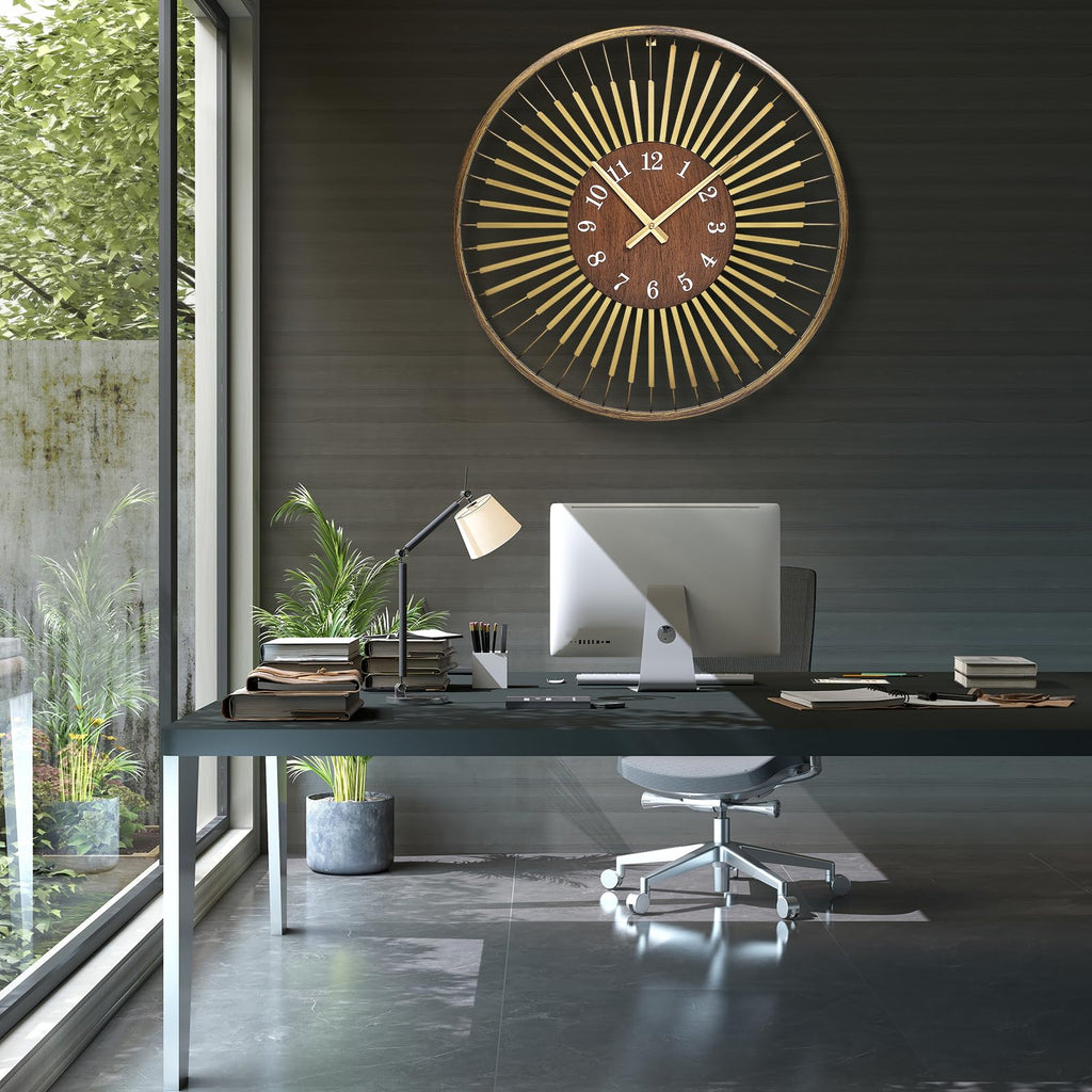 24 Inch Mid-Century Modern Wall Clock