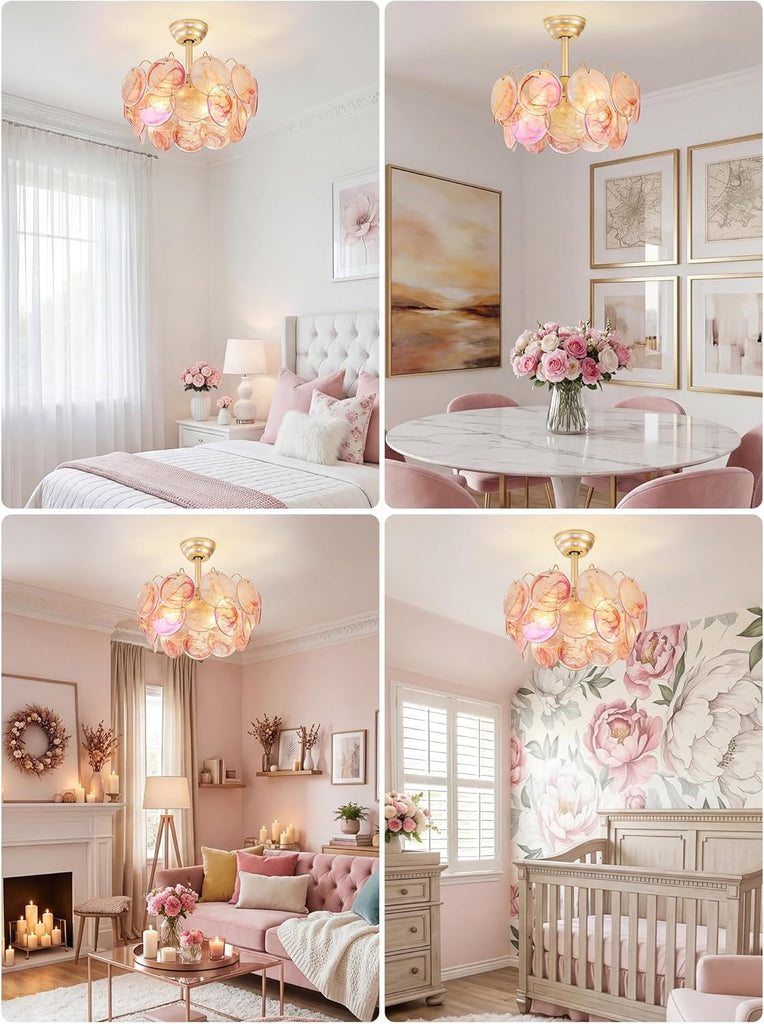 20" Gold Crystal Fandelier Ceiling Fans with Lights, Gold Flower Chandelier Ceiling Fan with Light Remote Control