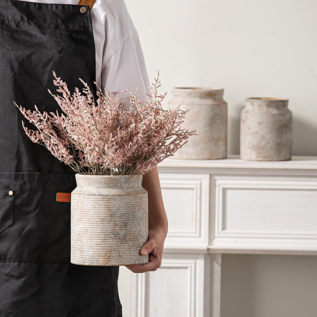 Ceramic Flower Vase 7.5 inch Farmhouse Rustic Vase