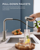 Kitchen Faucets with Pull Down Sprayer, Brushed Nickel Stainless Steel
