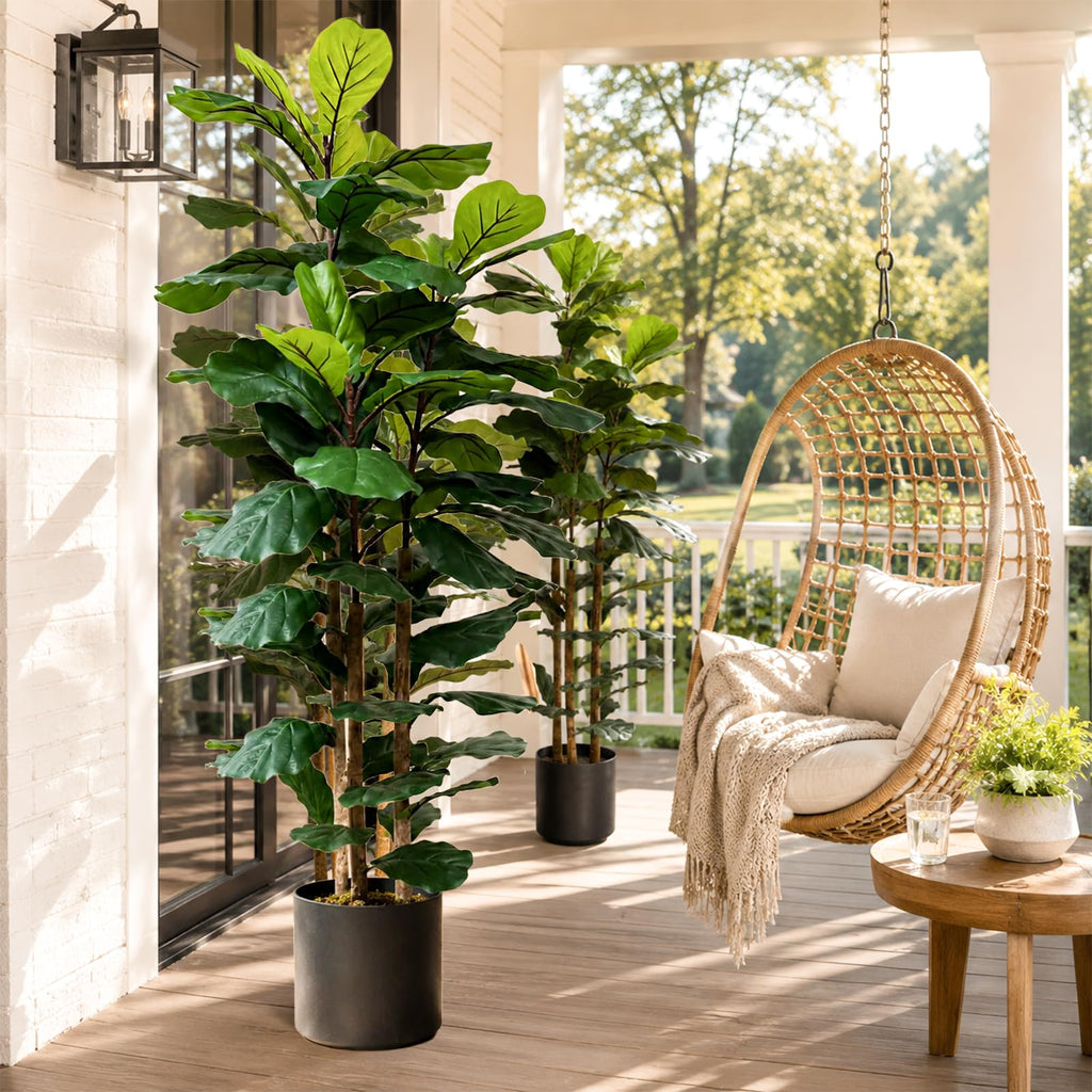 5FT Artificial Fiddle Leaf Fig Tree, Realistic Faux Tree