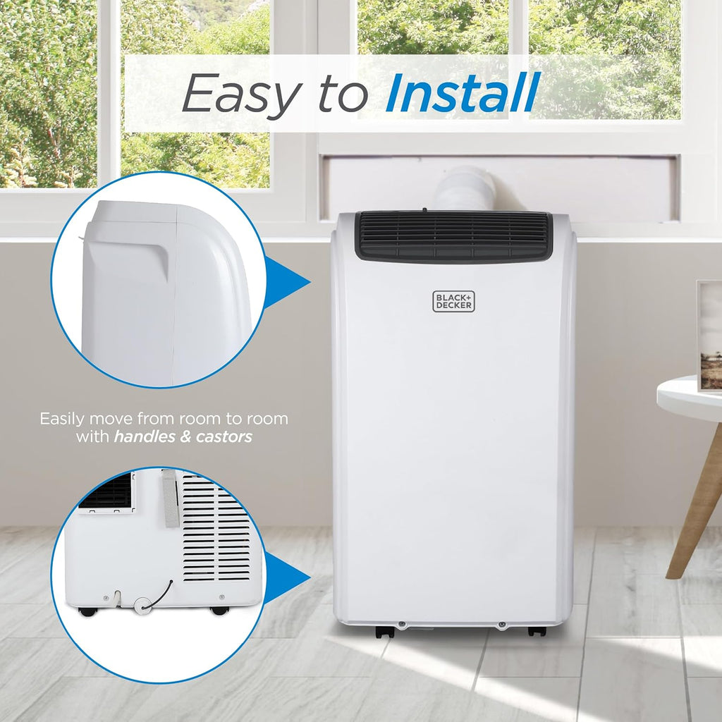 Portable Air Conditioner, 12,000 BTU Cooling, 9,000 BTU Heating for Rooms up to 550 Sq. Ft., Follow Me Remote