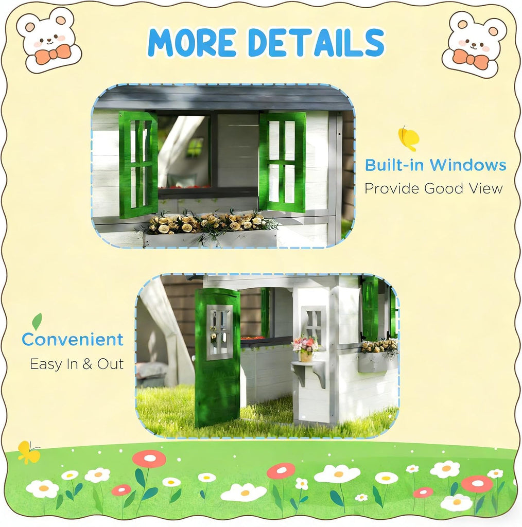 Outdoor Kids Cottage,Wooden Playhouse
