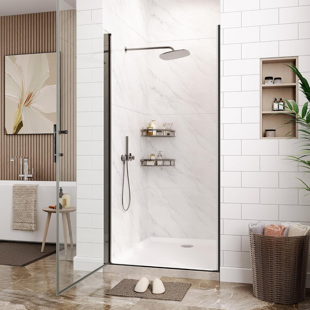 34" W x 72" H Frameless Pivot Shower Door
