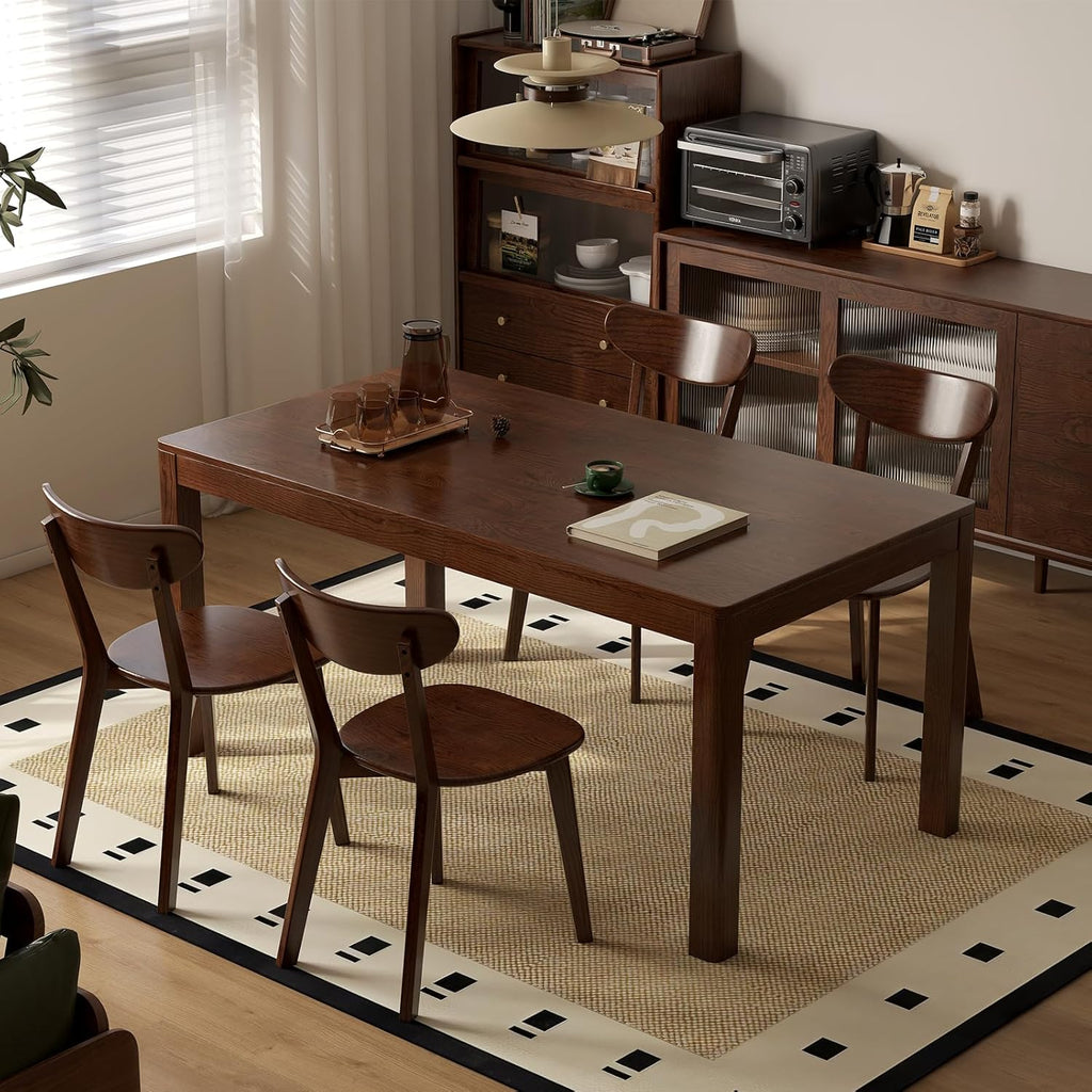Dining Chairs, Kitchen Chairs, 100% Oak Solid Wood Modern Chair with Curved Backrest Kitchen & Dining Room Chairs