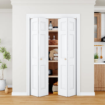 Bifold Door for 48" x80 Opening, 6-Panel Shaker Style Folding Door, Primed
