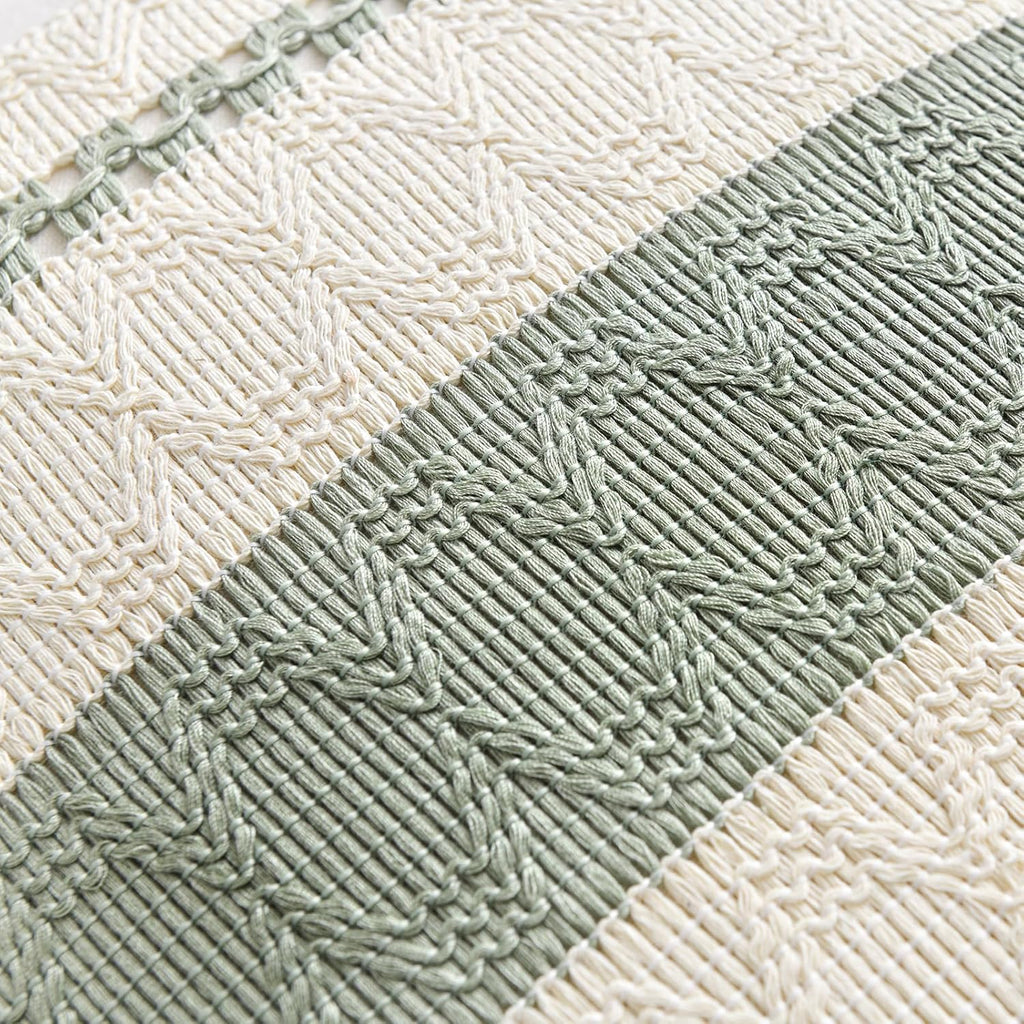 Set of 1 Sage Green Boho Lumbar Decorative Throw Pillow Covers 12x20 Inch, Rustic Retro Cushion Case, Bohemian Room