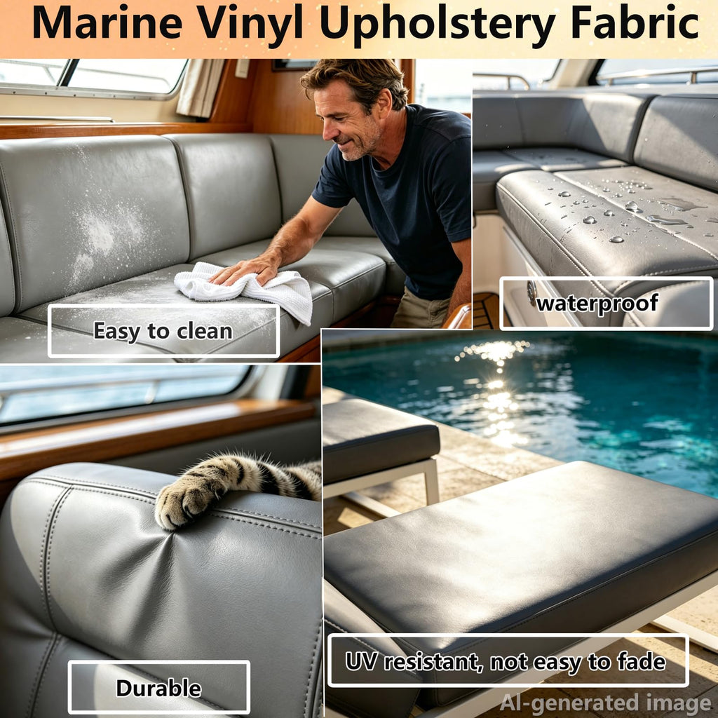 Faux Leather Fabric for Upholstery: Smooth 54"x36" Grey Leather