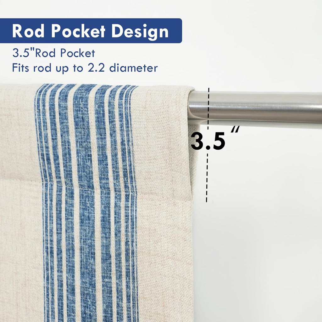 Chris Double Layer Blackout Tie Up Curtains Thermal Insulated Fully Lined Vertical Striped Balloon Roman Shade