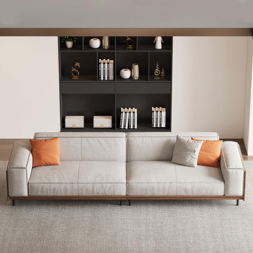111.8" Modular Cloud Sectional Sofa, Mid-Century Modern Couch