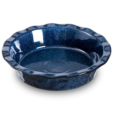 Ceramic Pie Pan for Baking - 9 inch Pie Plate, Round, Fluted and Deep Pie Dish for Tart, Pizza, Apple Pie, Quiche