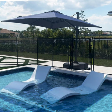 8' X 8' Patio Umbrella for Pool 7' High Offset Outdoor Cantilever Umbrella Swimming Pool Umbrella with 360°Rotation