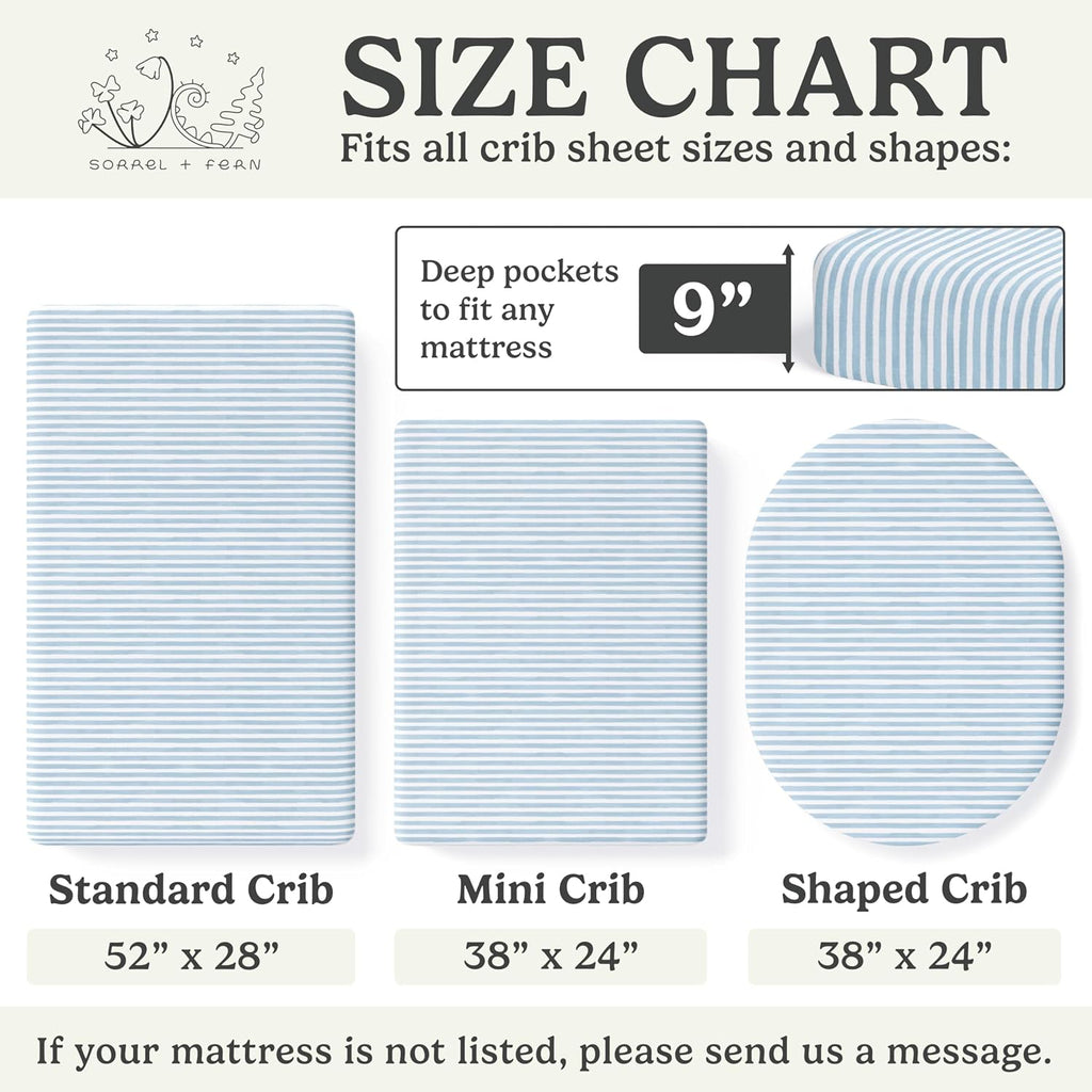 Crib Sheets Neutral - Fitted Baby Crib Sheets Bed for Girl Boy - 2 Pack Standard & Toddler Mattress - Buttery Soft