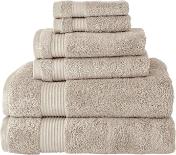 CTT - Luxury 6 Piece Towel Set, 100% Turkish Cotton, Quick Drying, Highly Absorbent & Comfy, Includes 2 Bath Towels