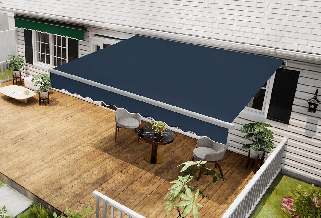 Patio Awning 10x8 Feet Sunshade Canopy for Manual Retractable Awnings, with Aluminum Frame and 280G Polyester Fabric