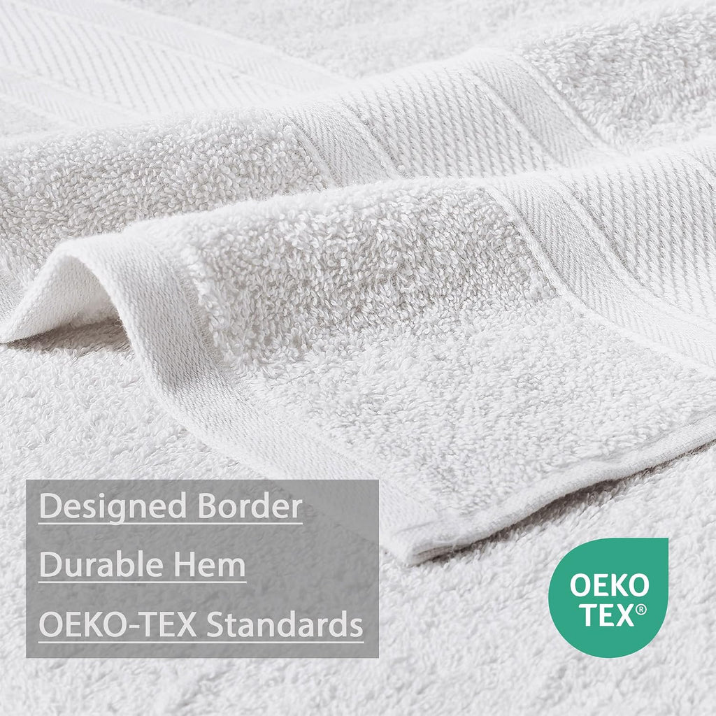 Soft & Plush Luxury Towel Set, 100% Cotton, 2 Bath Towels 2 Hand Towels 2 Washcloths Highly Absorbent Towels , 6