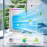 Portable Air Conditioners,Personal Mini Air Conditioner Fan with 3 Speeds,7 Colors Night Light