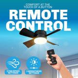 Breeze Socket Fan Light with Remote, 15.75" Cost Saving Ceiling Fans with Lights Replacement for Bedroom, Kitchen, Living Room, Warm 3500K, 1000 Lumens, Easily Screws into E26/E27 A101-B0CP89S314