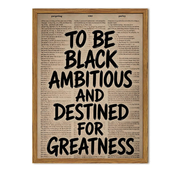 Framed Black Wall Art, Motivational Black People Quote Pictures Wall Decor, Retro Newspaper Inspirational Sign