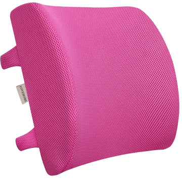 Lumbar Pillow for Chair and Car, Back Support, Memory Foam Cushion with Mesh Cover - Pink