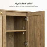 Rattan Sideboard Buffet Cabinet with Open Storage