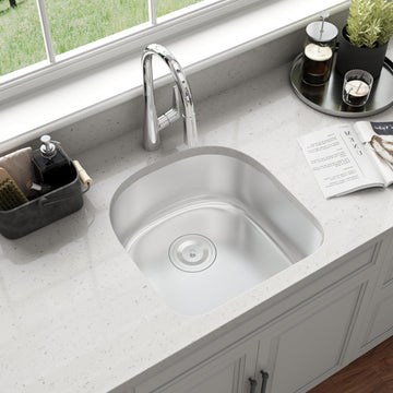 20 Inch Undermount D Shape Single Bowl Kitchen Sink