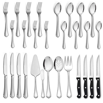 29-Piece Silverware Flatware Set for 4, Stainless Steel Cutlery Set