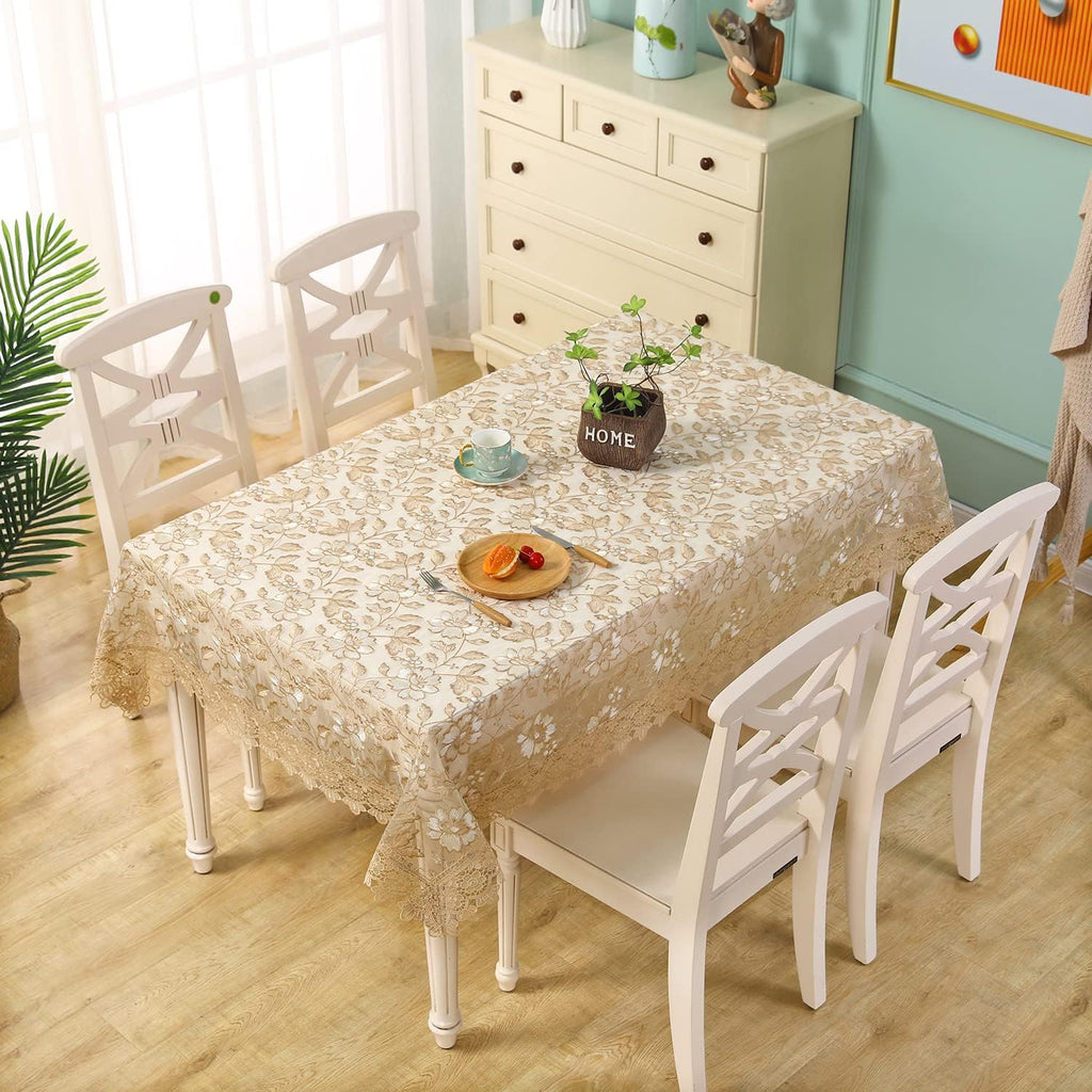 Lace Embroidered Rectangle Tablecloth - Boho Table Cloth Rustic Fabric Retro Lace Tablecloth Picnic 