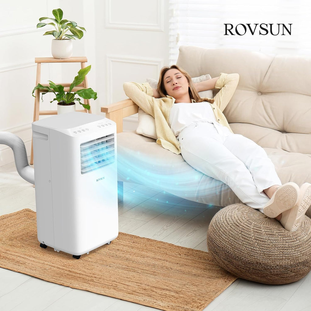 WiFi Enabled Smart 10000 BTU Portable Air Conditioner with Heat, 4-in-1 Cooler, Heater, Dehumidifier & Fan