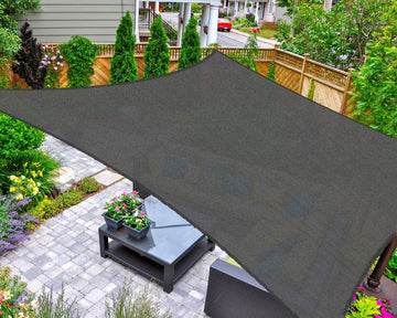 Sun Shade Sail Rectangle 12' x 16' UV Block Canopy Backyard Lawn Garden Outdoor Activities, Graphite