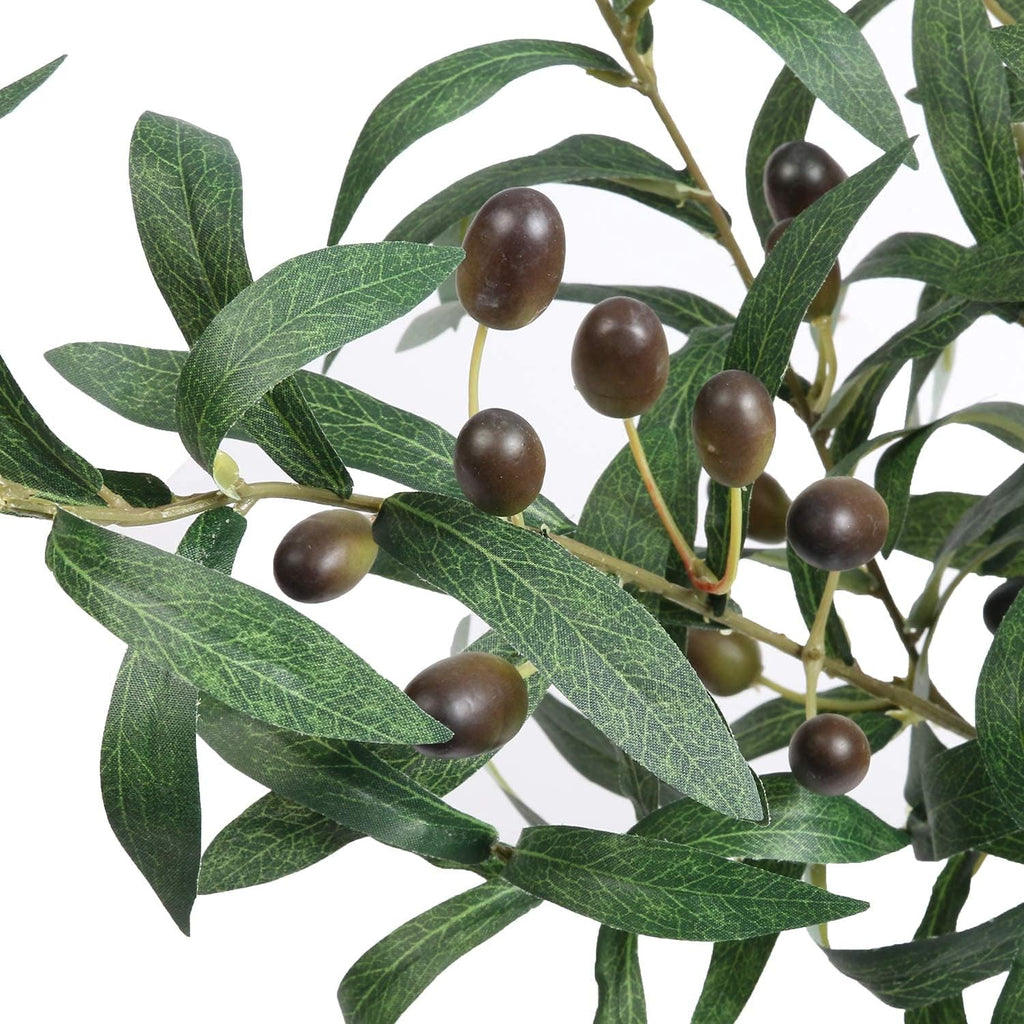 4 PCS 28 inch Artificial Olive Branches for Vases Greenery Olive Stems Faux Tree Branch Twig Wedding Shop Office