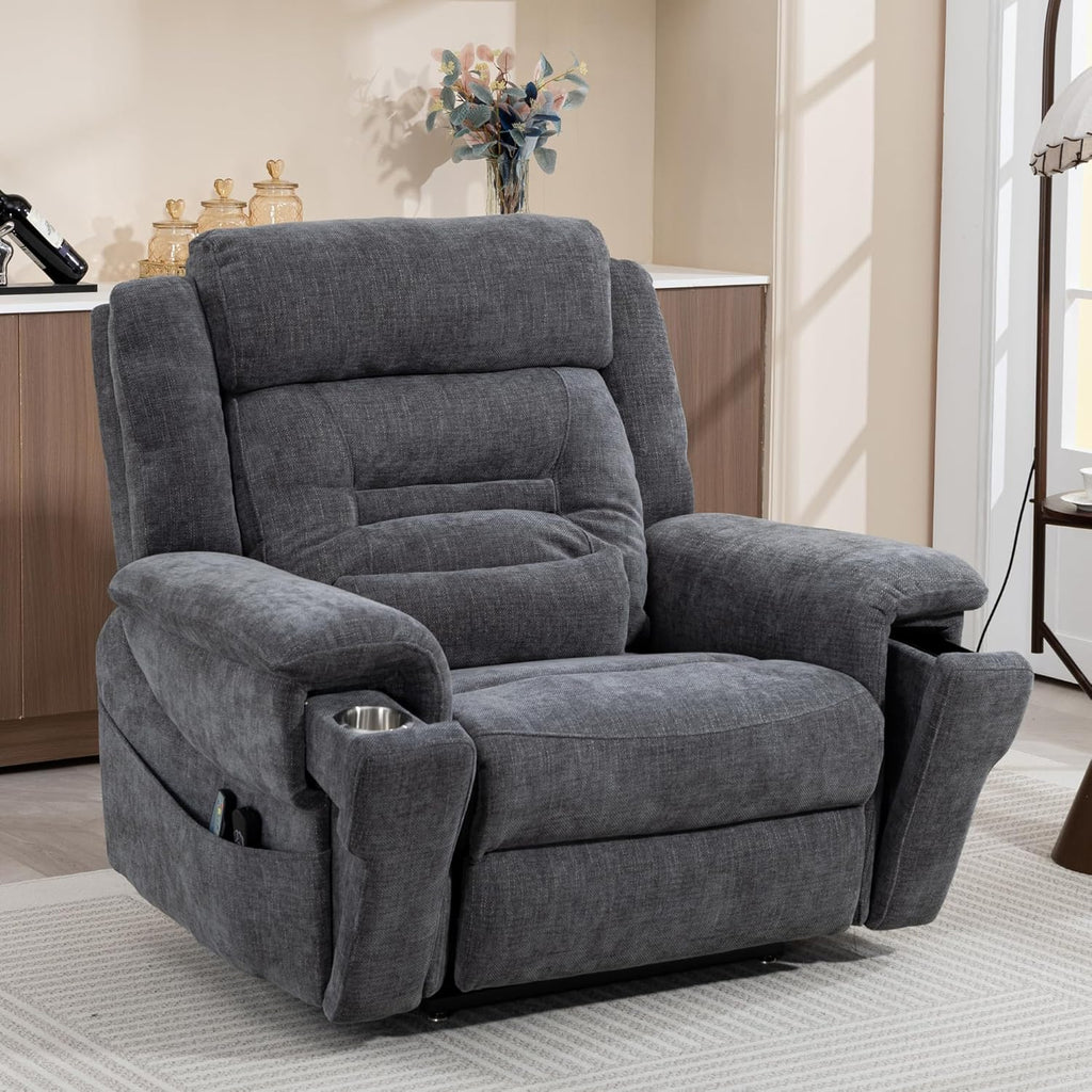 Big Man Power Lift Recliner for Elderly Adults 28 Inch Wide Seat, Oversized Recliner 400 lbs with Heat Massage