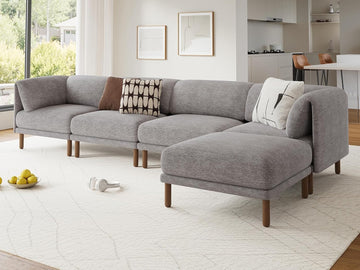 Modular Sectional Sofa,5 Seater L-Shaped Mid Century Modern Sectional Couch, Deep Seat Modular Couch, Chenille Comfy