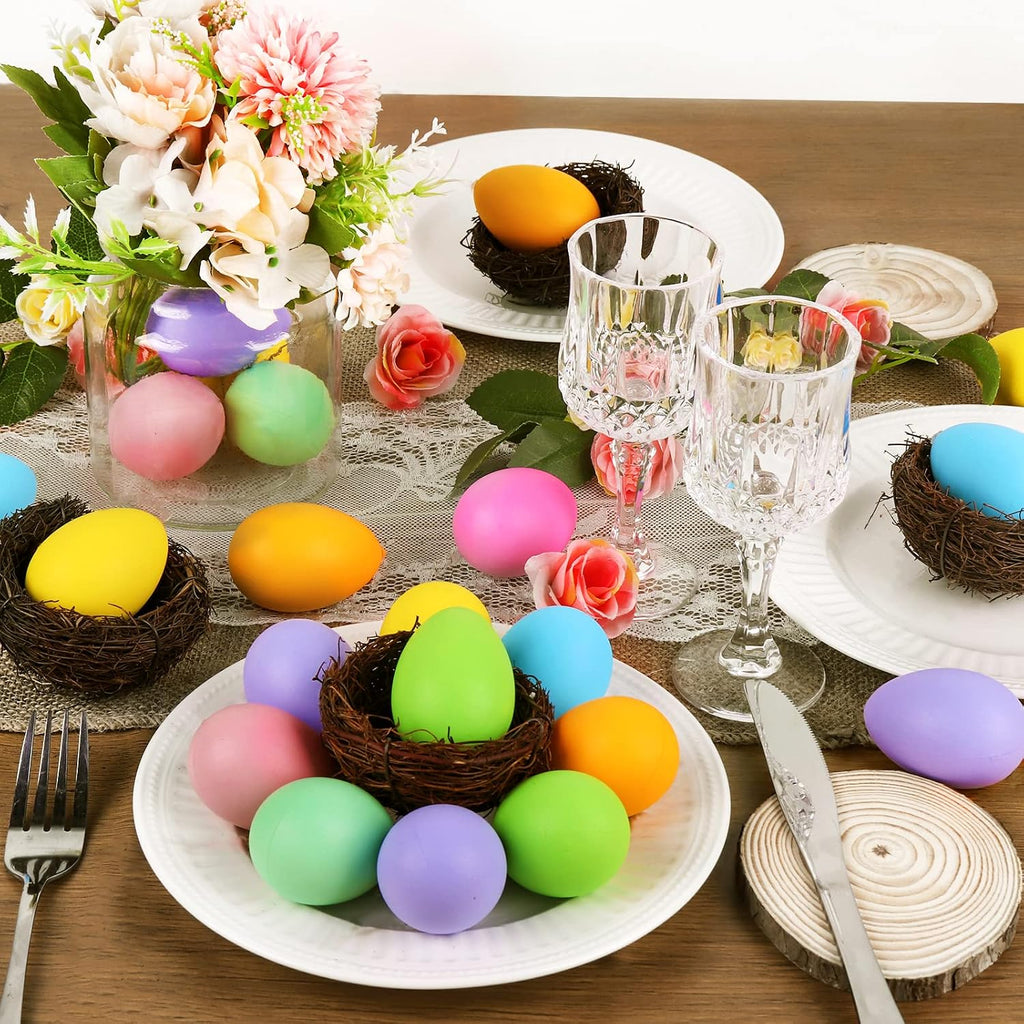 Easter Decorations Tree Ornaments - Hanging Egg Spring Ornaments for Small Tree, Matte Finish with Nice - Set of 24