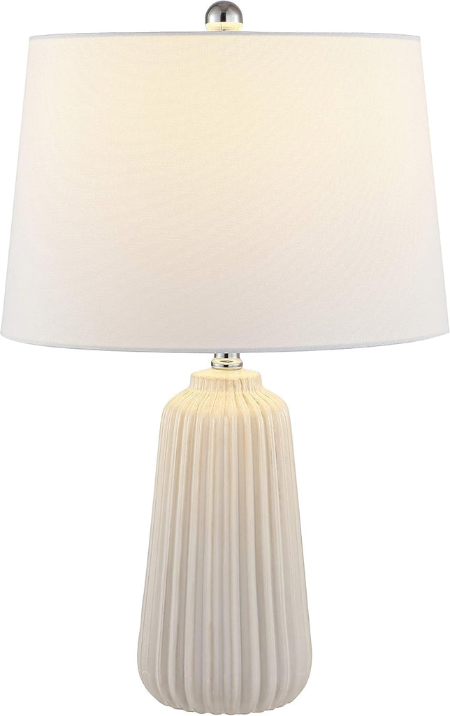 Sawyer Modern Ivory Ceramic 24-inch Bedroom Living Room Home Office Desk Nightstand Table Lamp (LED Bulb Included)
