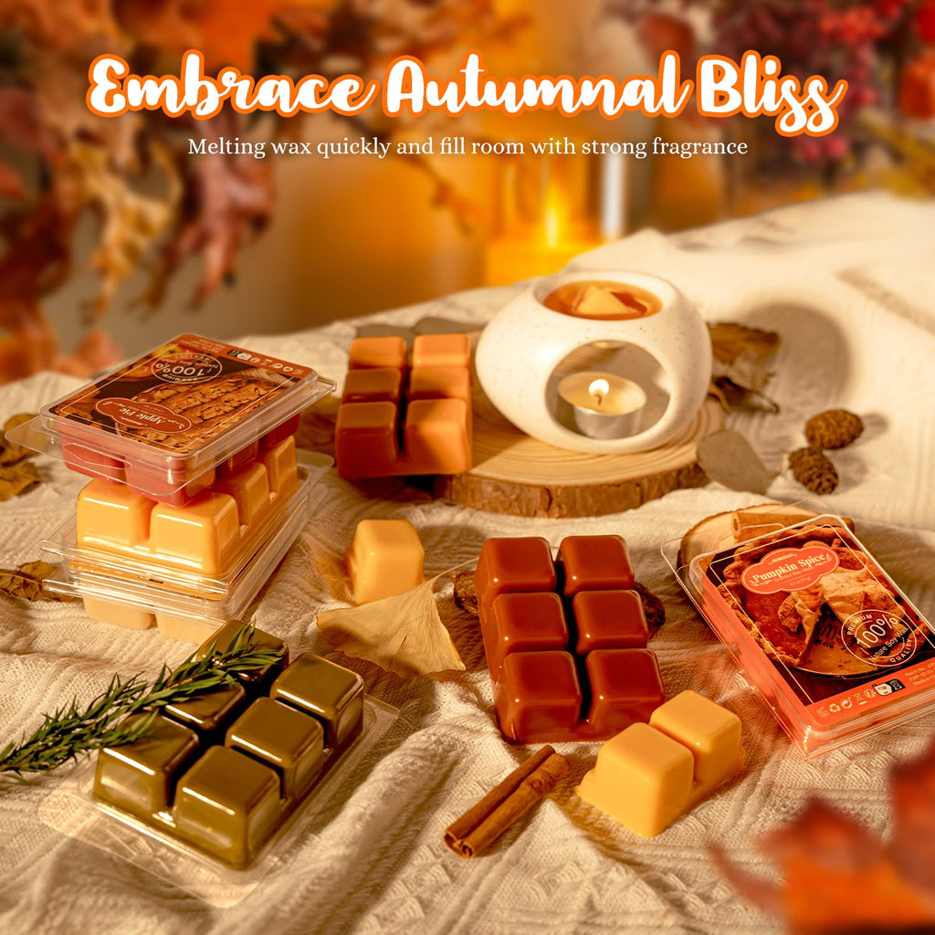 Fall Scented Wax Melts, Natural Autumn Wax Cubes for Wax Warmer