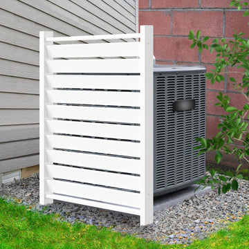 38" W x60 H Air Conditioner Fence,White Vinyl Privacy Fence, Privacy Panels Pool Equipment Enclosure Outdoor Privacy