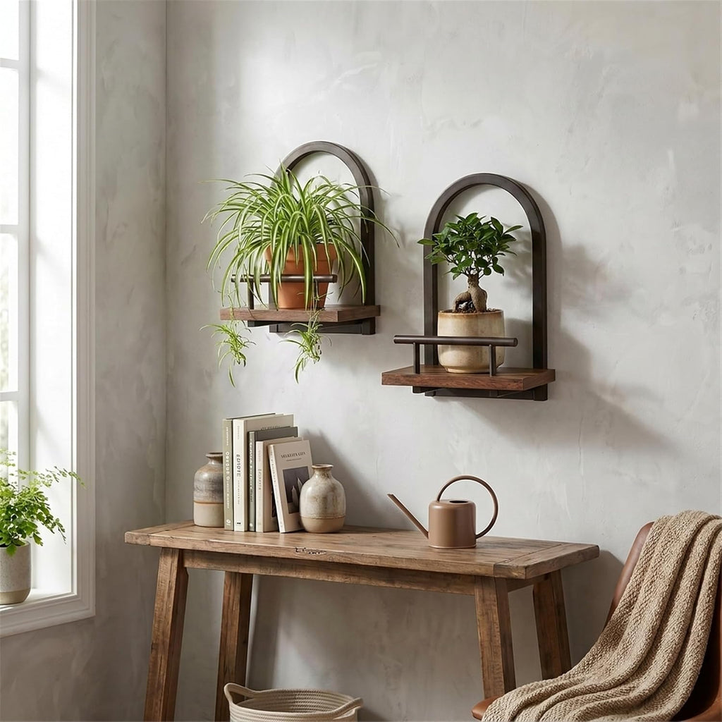 Floating Shelves Set for 3, Wall Plant Holder Shelf, Wall Planters | Wall Planters for Indoor Plants, Hanging Shelves