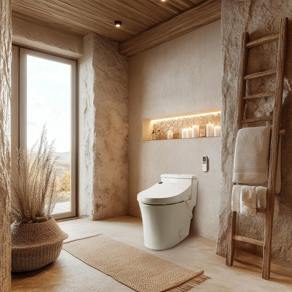 Elongated Electric Smart Bidet Toilet Seat with Remote Control, Unlimited On-Demand Warm Water