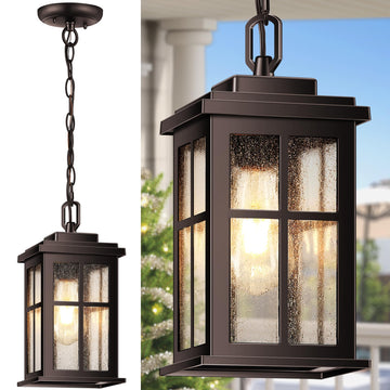 Outdoor Hanging Lights, Exterior Pendant Lights for Porch, Aluminum