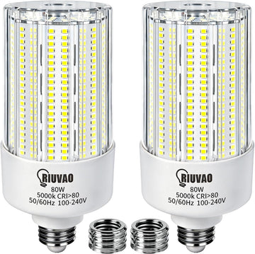 Led Corn Bulb 800W Equivalent 5000K Daylight 12000Lm Super Bright E26/E39 Base 80W Led Bulbs, Replace Metal Halide