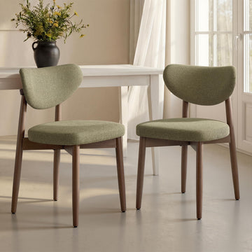 Wooden Set of 2, Upholstered Kitchen Chairs