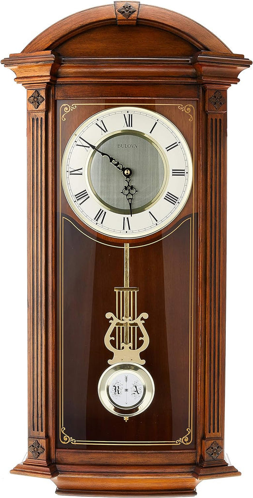 Bulova C4331 Hartwick Chiming Clock, Walnut 29.75 x 14 x 5.5