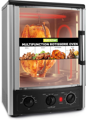 Multi-Function Rotisserie Countertop Oven | 24 Quart Vertical Glass Door Convection Oven, for Rotiss
