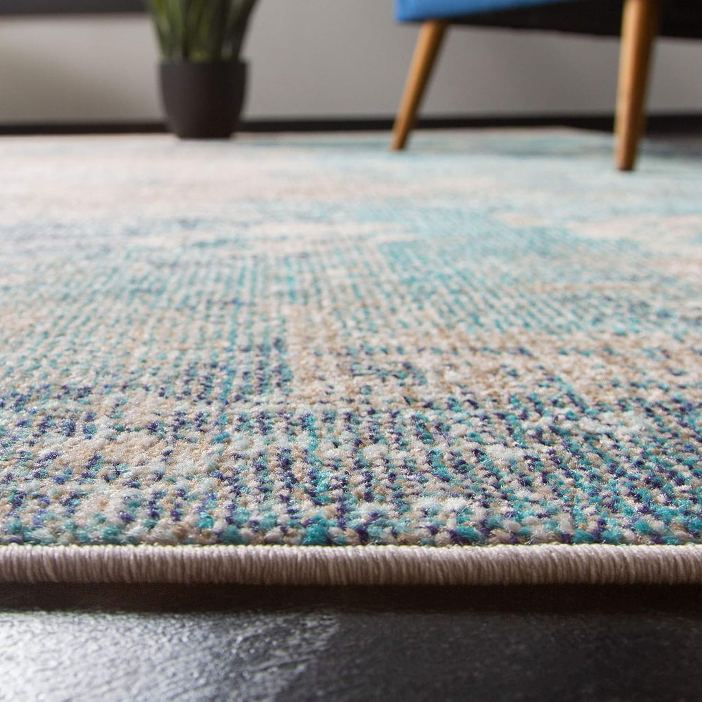 Madison X-Large Area Rug - 12' x 15', Blue & Grey, Modern Boho Abstract Design, Non-Shedding & Easy Care