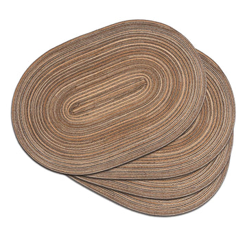 Placemats Set of 4, Woven Oval Braided Dining Table Mats(Brown)