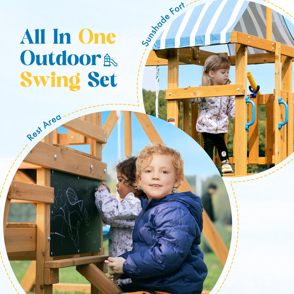 Swing Sets for Backyard, Wooden Swing Set