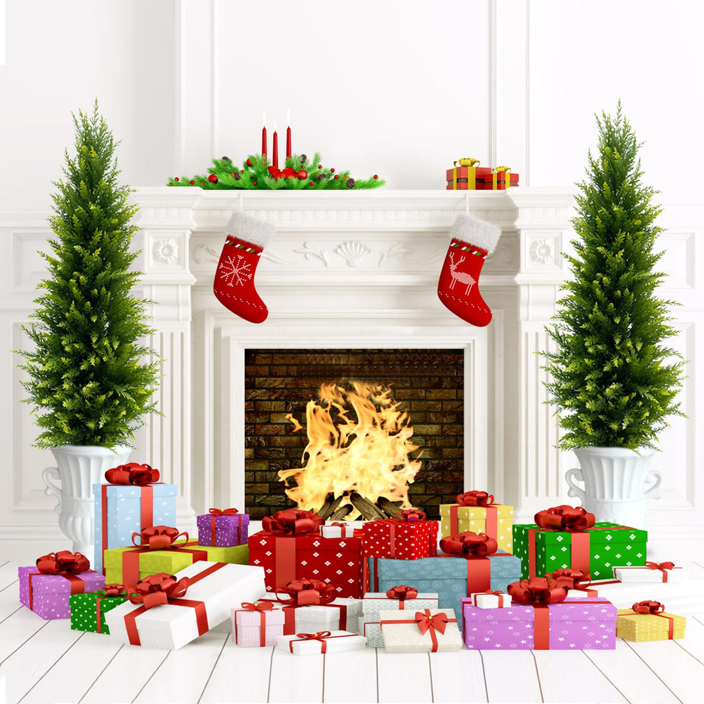 4FT Artificial Cedar Topiary Trees 2 Pack