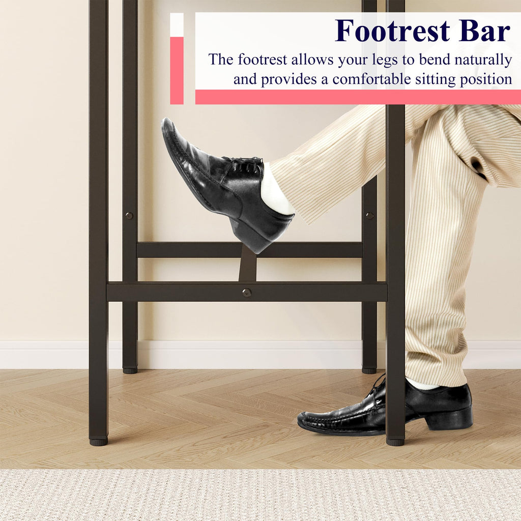 Square Bar Table, High Top Table - Industrial Metal Frame for Small Spaces & Narrow Kitchens, 23.6x23.6x36.9 in