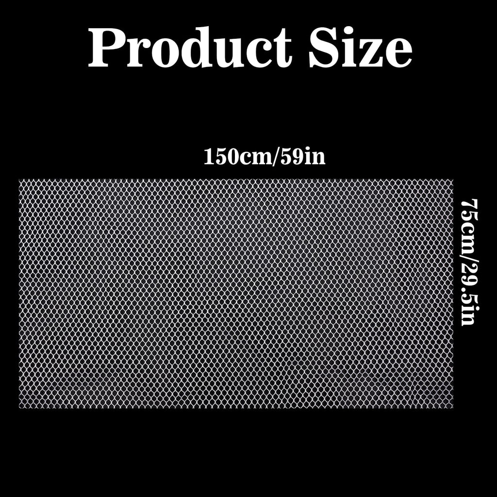 29.5 x 59 Inch White Mesh Fabric Slightly Stretchy for Sewing Projects